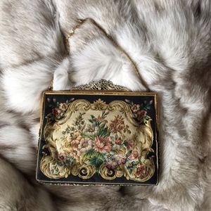 Vintage Embroidered Floral Mini Handbag